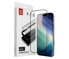 Crong 3D Armour Glass / Ochranné sklo / tvrzené / Apple iPhone 17 Pro / s instalačním rámečkem