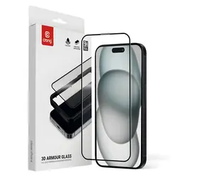 Crong 3D Armour Glass / Ochranné sklo / tvrzené 9H / pro Apple iPhone 15/16 / s instalačním rámečkem