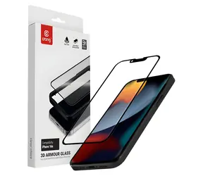 Crong 3D Armour Glass / Ochranné sklo / tvrzené / Apple iPhone 17e, 16e, 14, 13, 13 Pro / instalační rámeček