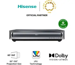 Hisense PX3 černá / Laserový projektor / 4K UHD / krátký vrh / 2800 ANSI lm / HDR10 / Wi-Fi