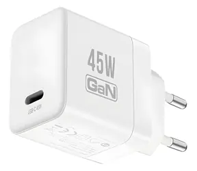 Crong Ultra Compact GaN 45W bílá / Síťová nabíječka / USB-C / PD3.0 PPS / rychlé nabíjení