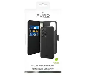 Puro Wallet Detachable černá / Pouzdro s klopou a peněženkou / Samsung Galaxy A33 5G / 2v1 odnímatelné / PU kůže