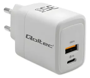 GaN nabíječka 35W bílá / Síťová nabíječka / USB-C PD / USB-A QC 3.0