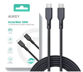 CB-KCC101 Kabel USB-C - USB-C / 100W PD / 20V/5A / Kevlarový a nylonový oplet / 1 m