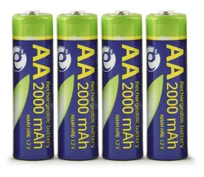 Nabíjecí baterie AA 2000mAh / Tužkové baterie / Ni-MH / 4 ks / v blistru