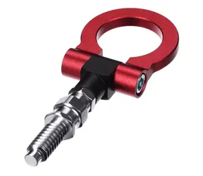 SIXTOL CAR TOW HOOK 2 červené / Tažné oko / Závit M16 × 3,0 / Hliníková slitina