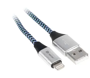 Kabel USB-A - Lightning 1 m černo-modrá / Datový kabel / pro iPhone / nabíjení a přenos dat