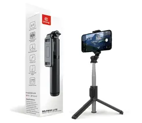Crong SelfieGo / Selfie tyč / Trojnožka / Bluetooth spoušť / 20-101 cm