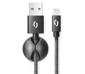 Aligator PREMIUM černá / Datový kabel / Lightning / 2A / 2m