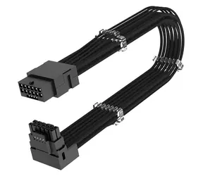 Akasa G-Nexus PX16 černá / Napájecí redukce / 12+4-pin 90° / 30 cm / 600 W