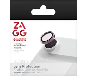 ZAGG InvisibleShield Premium Glass růžová třpytka / Ochranné sklo čoček / Apple iPhone Air