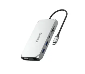 Orico USB-C dokovací stanice 12v1 / Dokovací stanice / USB-C PD 100W / 2x HDMI 4K60Hz / VGA 1080p / SD/microSD