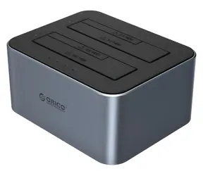 Orico Dokovací stanice s klonováním šedá / Dokovací stanice / 2× 2,5"/3,5" SATA HDD/SSD / Offline klonování