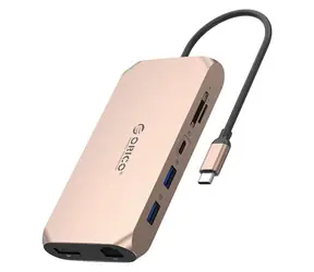 Orico USB-C Hub 12v1 (ORICO-XCR-X33-RG-BP) / USB-C hub / PD 100W / USB-A 3.1 / 2x HDMI 4K60Hz / DP 4K60Hz / microSD/SD
