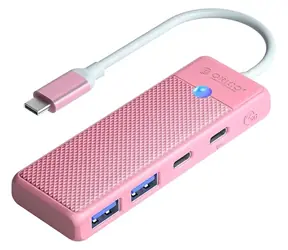Orico USB-C hub 4v1 růžová / USB hub / 2x USB-A 3.0 / 1x USB-C 3.0 / PD 100W / kabel 0,15 m