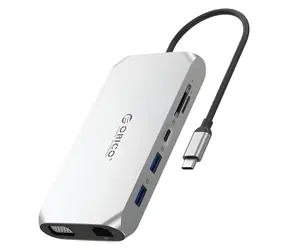 Orico USB-C dokovací stanice 12v1 / Dokovací stanice / 4x USB-A / USB-C PD 100W / HDMI 4K 30Hz / VGA / microSD/SD