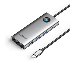 Orico USB-C hub 8v1 / USB-C hub / 2x USB-A 3.0 / USB-C PD 100W / HDMI 4K 60Hz / VGA 1080P 60Hz / RJ45 Gigabit