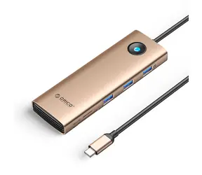Orico USB-C Hub 9v1 / Dokovací stanice / 3x USB-A 3.0 / USB-C PD 100W / HDMI 4K 60Hz / RJ45 Gigabit Ethernet