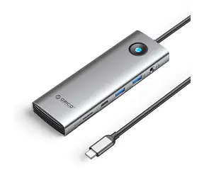 Orico USB-C hub 9v1 PD 100W (ORICO-PW11-9P25R-GY-BP) / USB-C hub / HDMI 4K 60Hz / RJ45 2.5G / 2x USB-A 3.0 / USB-C 3.0
