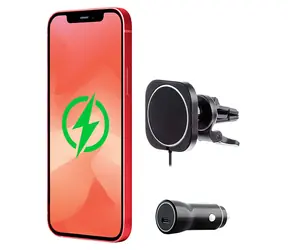 ER POWER MagSafe černá / Nabíjecí držák do auta / 15W / do ventilace / adaptér do zapalovače 20W