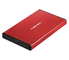 Natec Rhino GO červená / Externí box / 2,5" SATA HDD/SSD / USB 3.0 / hliníkový