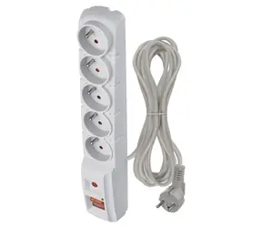 EMOS Přepěťová ochrana 5x zásuvka šedá / Přepěťová ochrana / 5 m / 2300 W / Vypínač napájení