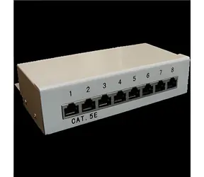 OEM Patch panel Box 8 portů, na zeď / Patch panel / 8 portů / STP / Cat.5e / povrchová montáž