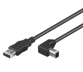 PremiumCord Kabel USB 2.0 A-B 90° černá / Kabel / USB 2.0 / 1 m