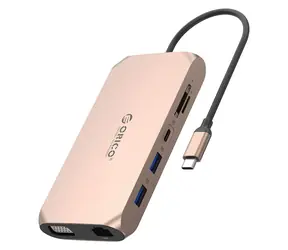 Orico USB-C dokovací stanice 12v1 (ORICO-XCR-X22-RG-BP) / Dokovací stanice / 4x USB-A / USB-C PD 100W / HDMI 4K 30Hz