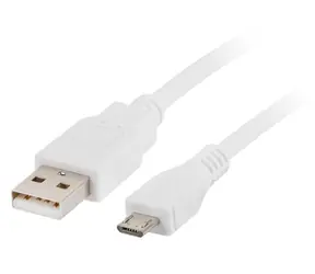 Lanberg Kabel USB-A - Micro-USB bílá / Datový kabel / USB 2.0 / 1 m