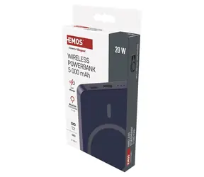 EMOS WI 522 modrá / Powerbanka / PD 20W / 5000mAh / USB-C