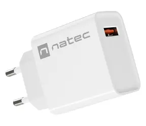 Natec Ribera bílá / Nabíječka / 1x USB-A / 18W / QC 3.0