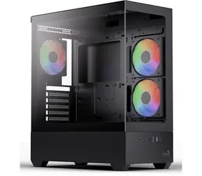 Aerocool P500D-G-BK-v1 černá / Skříň / Midi Tower / ATX / tvrzené sklo / ARGB / bez zdroje