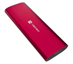 Natec RHINO M.2 NVMe Lite rubínově červená / Externí box pro SSD / M.2 NVMe / Hliníkové tělo / USB-C / 10 Gbps