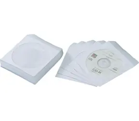 Papírový obal na CD/DVD s okénkem bílý / Obal na CD/DVD / 100 ks