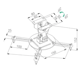 TB Touch TB-M51 stříbrná / Stropní držák projektoru / kovový / do 10 kg