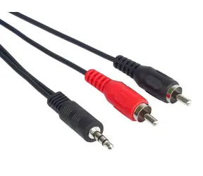 PremiumCord kabel Jack 3.5mm - 2x CINCH černý / Kabel / 3.5mm Jack (M) - 2x CINCH (M) / 1,5 m