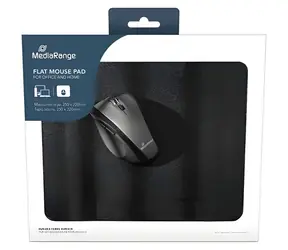 MediaRange podložka pod myš 250x220 mm černá / Podložka pod myš / tloušťka 3 mm / protiskluzový podklad