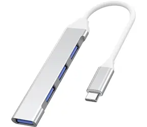 PremiumCord USB-C hub space grey / Hub / 1x USB-A 3.2 Gen 1 / 3x USB-A 2.0 / hliníkové pouzdro