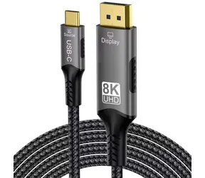 PremiumCord USB-C na DisplayPort 1.4 2m / Kabel DisplayPort / 8K 60Hz / HDCP 2.2