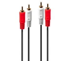 Lindy Audio kabel 2x RCA (M) - 2x RCA (M) 1 m černá / Audio kabel / Stereo / Pozlacené konektory