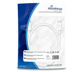 MediaRange bílá / Anténní kabel / Koax vidlice - Koax zásuvka / 75 Ohm / 1,5 m