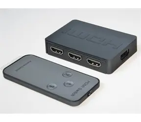 PremiumCord HDMI switch 3:1 černá / HDMI přepínač / plastový / dálkové ovládání / HDMI 1.4 / Full HD 1080p