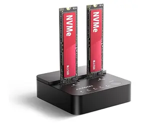 AXAGON ADSA-M2C22L / Dokovací a klonovací stanice / 2x M.2 NVMe SSD / USB-C 20Gbps / černá