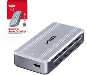 Unitek Externí box pro SSD M.2 NVMe stříbrný / Externí box / USB4 Gen 3x2 / 40 Gbps / do 8 TB