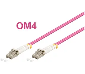 OEM Optický patch kabel duplex LC-LC růžová / Optický patch kabel / 50/125um MM / OM4 / Duplex / 2m