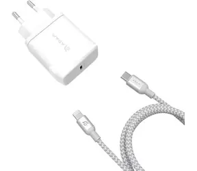 Adam Elements Omnia F1 bílá / Síťová nabíječka / USB-C / 20W / PD 3.0, QC 3.0
