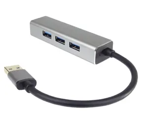 PremiumCord USB 3.0 HUB 4-portový stříbrná / USB hub / 4x USB 3.0 / 5 Gbps