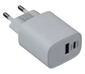 iGET PA20 bílá / Napájecí adaptér / USB-C + USB-A / 20W / Power Delivery