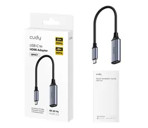 Cudy UH401 šedá / USB grafický adaptér / USB-C na HDMI / HDMI 2.0 / 4096 x 2160 px
